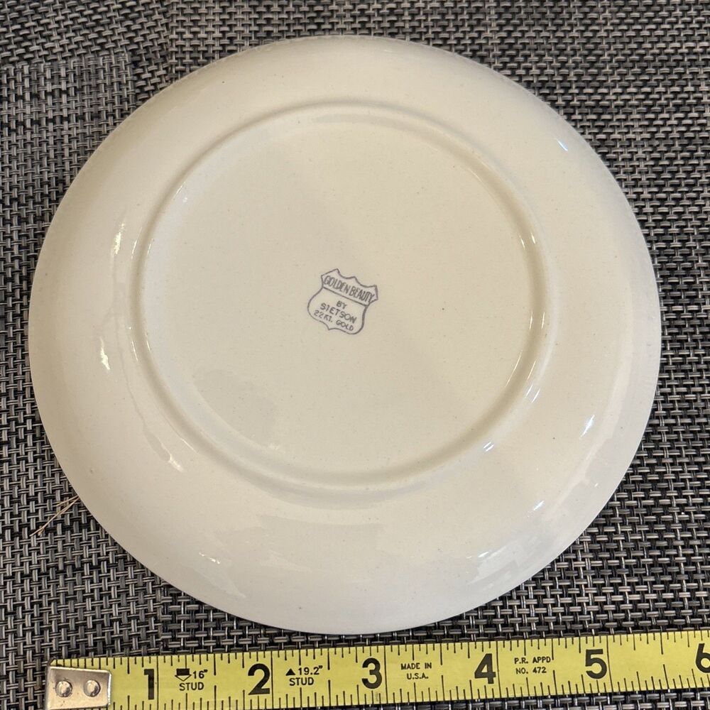 6 Pc Dish Setting Golden Beauty Set By Stetson With 22k Gold Trim Vintage. READ - Picture 9 of 16
